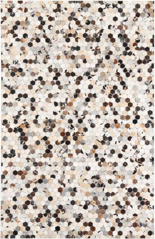 5' 2 x 8' Cowhide Leather Rug