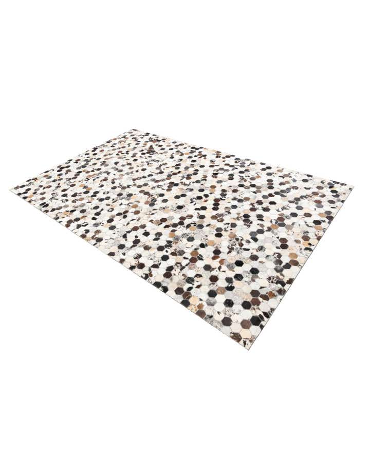 5' 1 x 8' 1 Cowhide Leather Rug