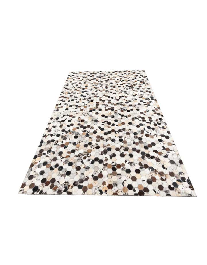 5' 1 x 8' 1 Cowhide Leather Rug