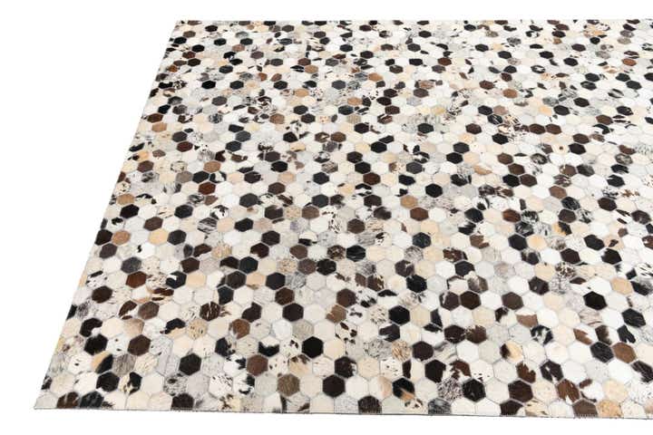 5' 1 x 8' 1 Cowhide Leather Rug