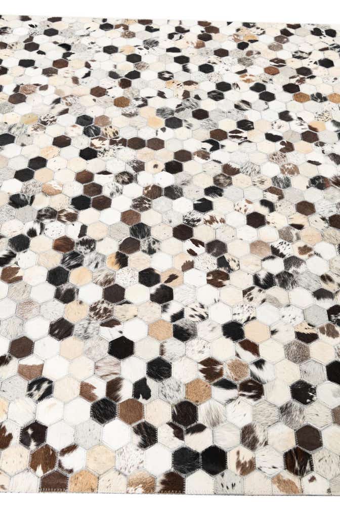 5' 1 x 8' 1 Cowhide Leather Rug