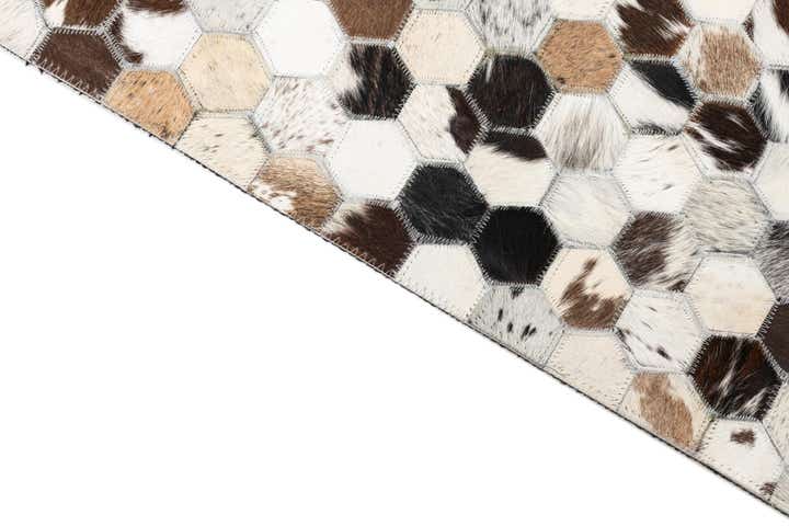5' 1 x 8' 1 Cowhide Leather Rug