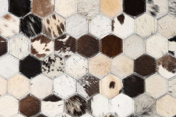 5' 1 x 8' 1 Cowhide Leather Rug