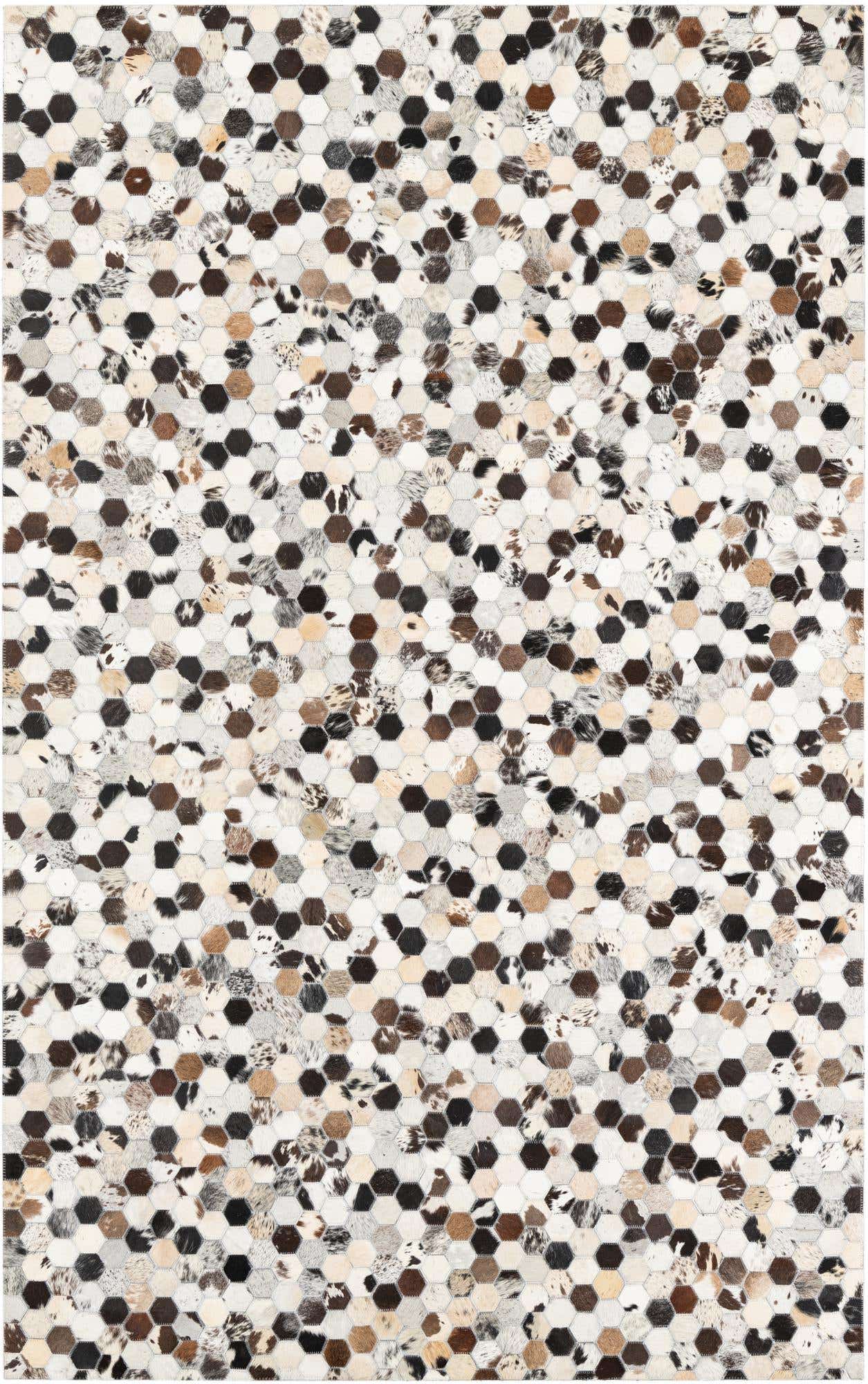 5' 1 x 8' 1 Cowhide Leather Rug