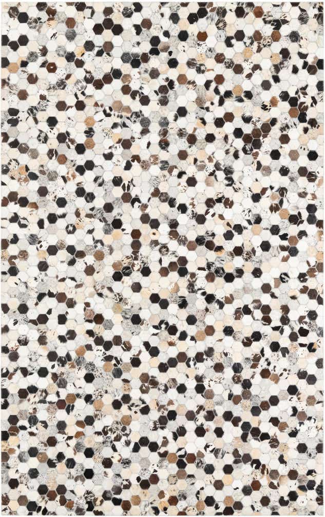 5' 1 x 8' 1 Cowhide Leather Rug