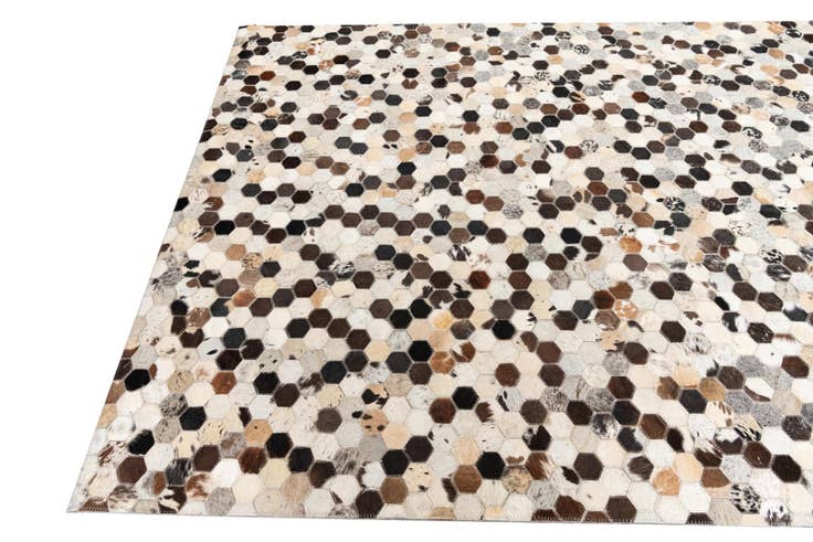 Detail image of 5' 1 x 8' Cowhide Leather Rug
