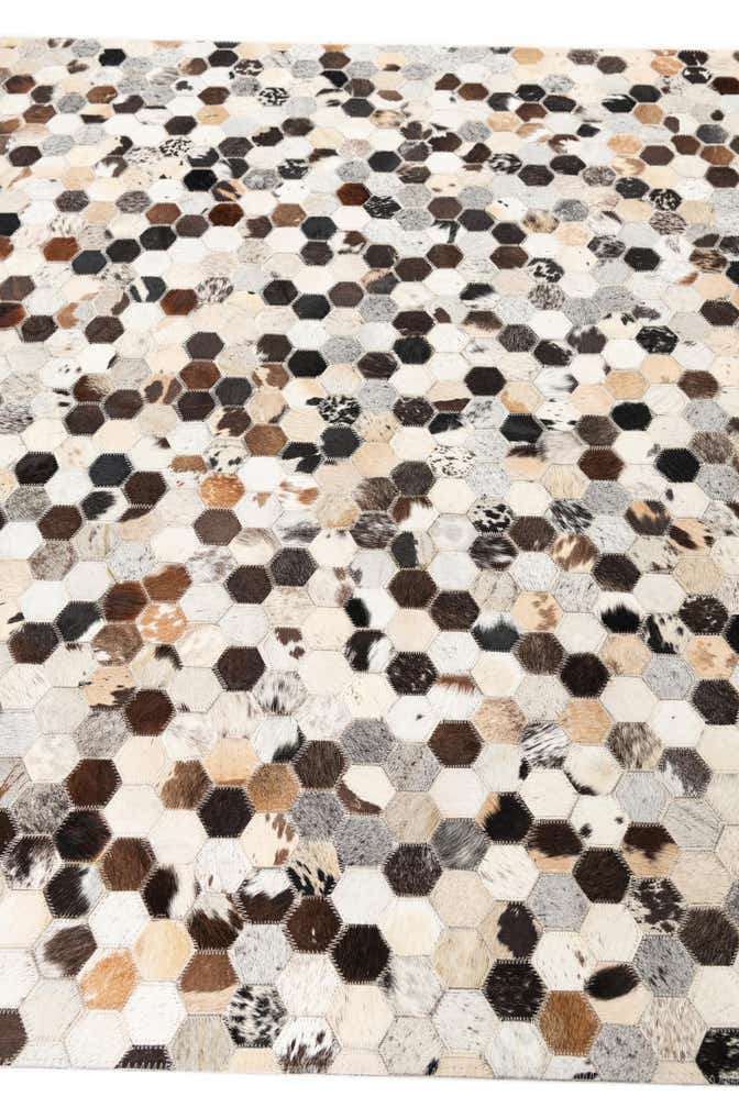 5' 1 x 8' Cowhide Leather Rug