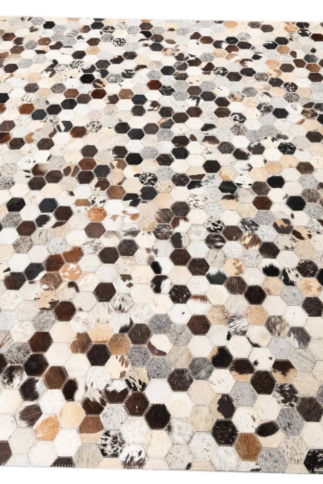 Detail image of 5' 1 x 8' Cowhide Leather Rug