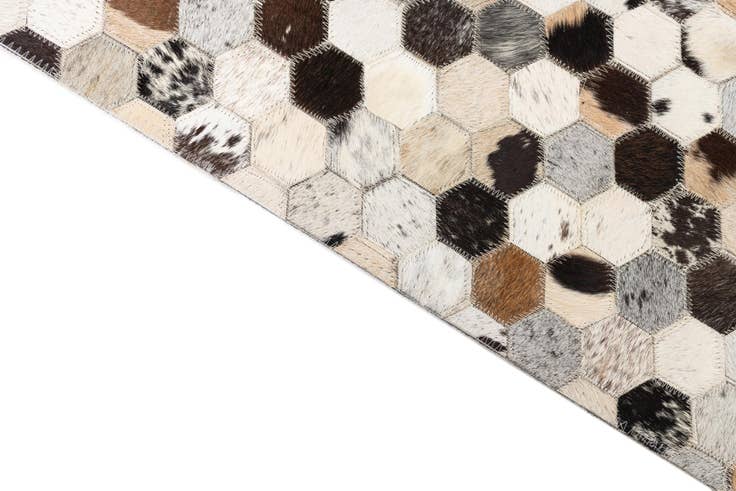 Detail image of 5' 1 x 8' Cowhide Leather Rug