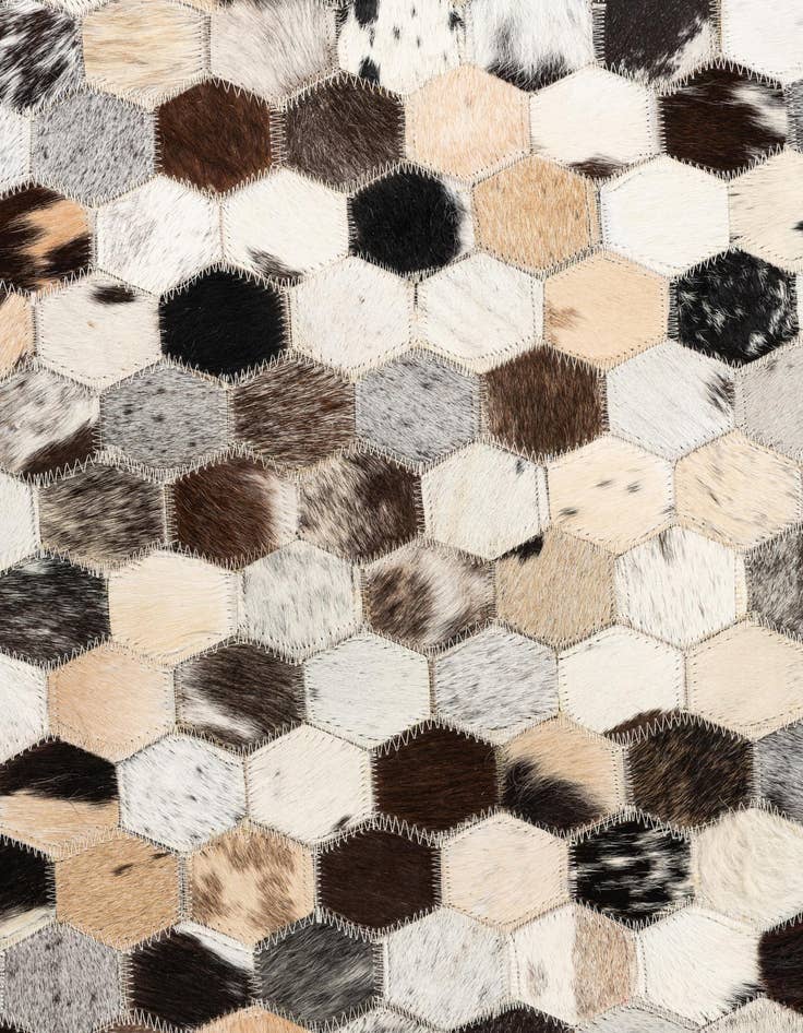 Detail image of 5' 1 x 8' Cowhide Leather Rug