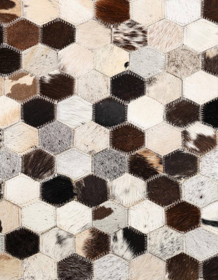 Detail image of 5' 1 x 8' Cowhide Leather Rug