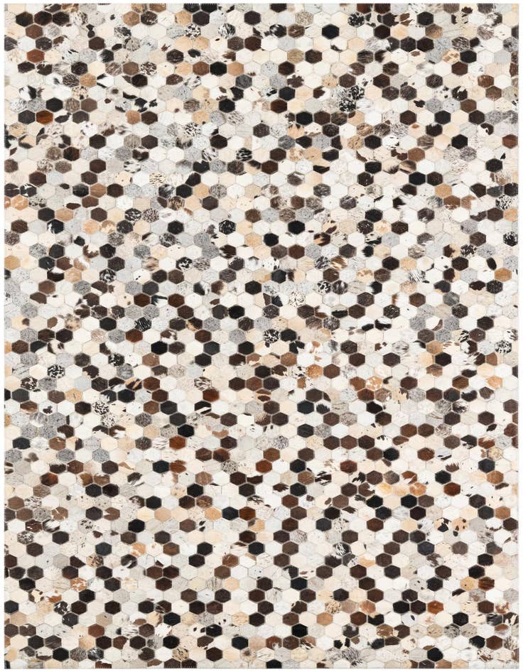 Detail image of 5' 1 x 8' Cowhide Leather Rug