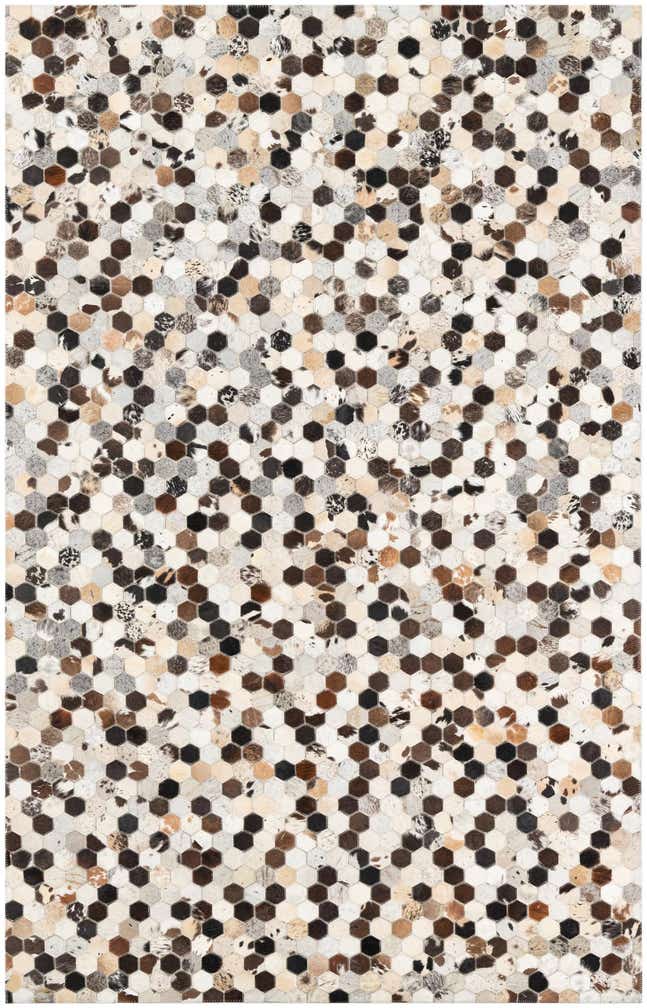 5' 1 x 8' Cowhide Leather Rug