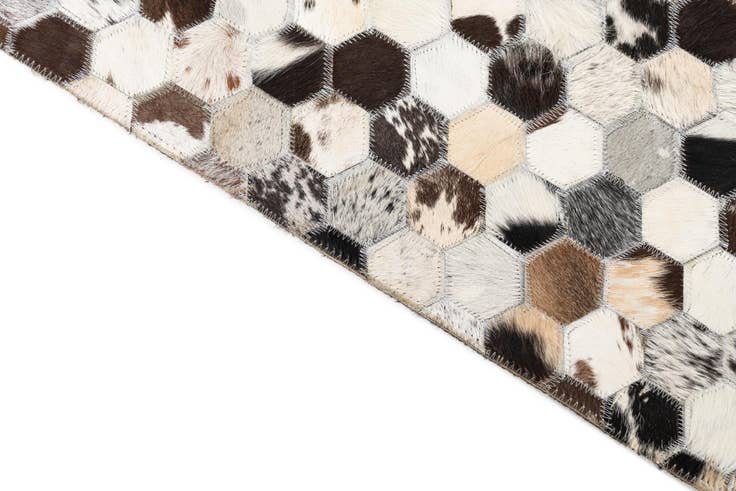 Detail image of 5' 1 x 7' 10 Cowhide Leather Rug