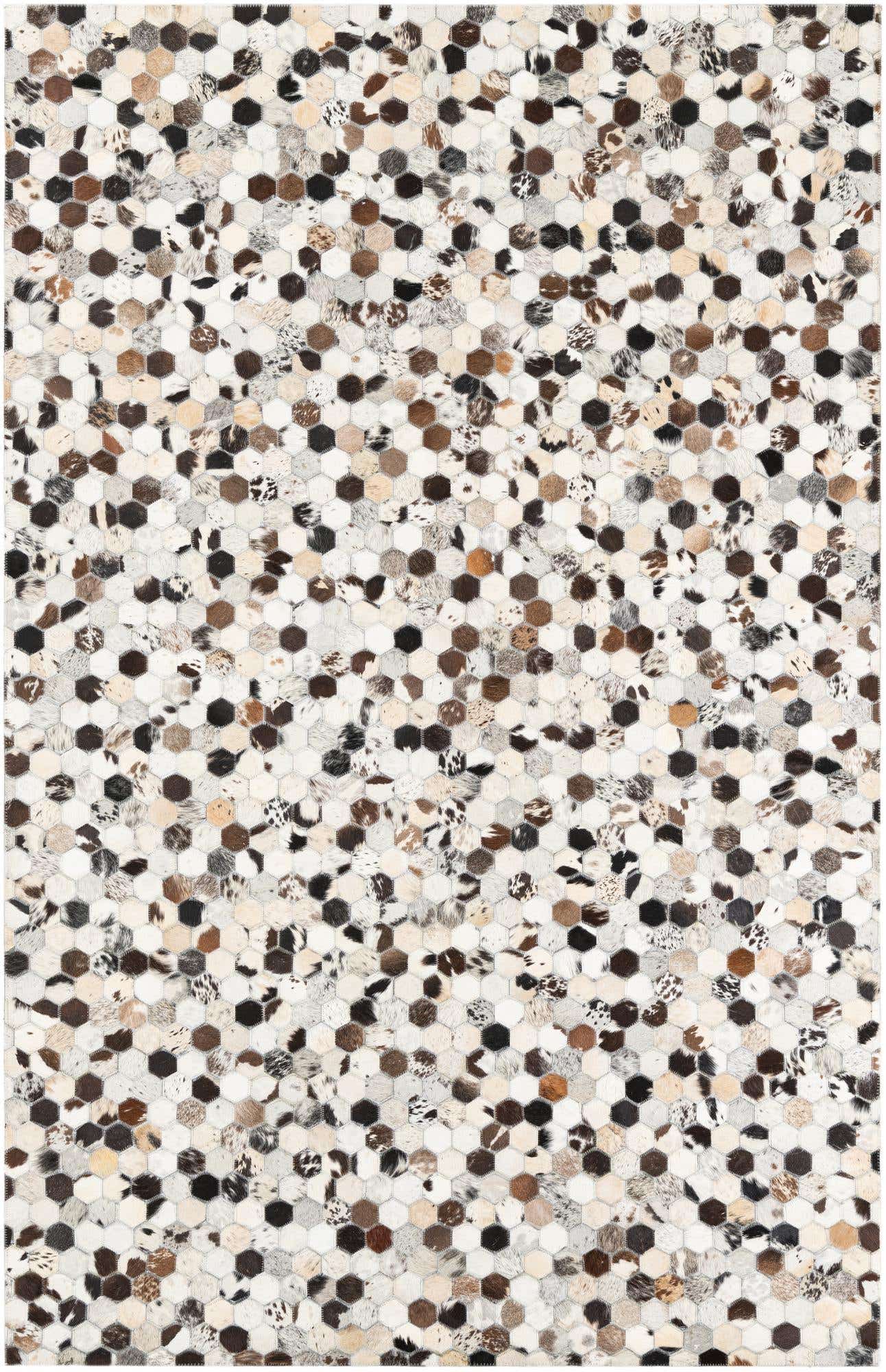 5' 1 x 7' 10 Cowhide Leather Rug