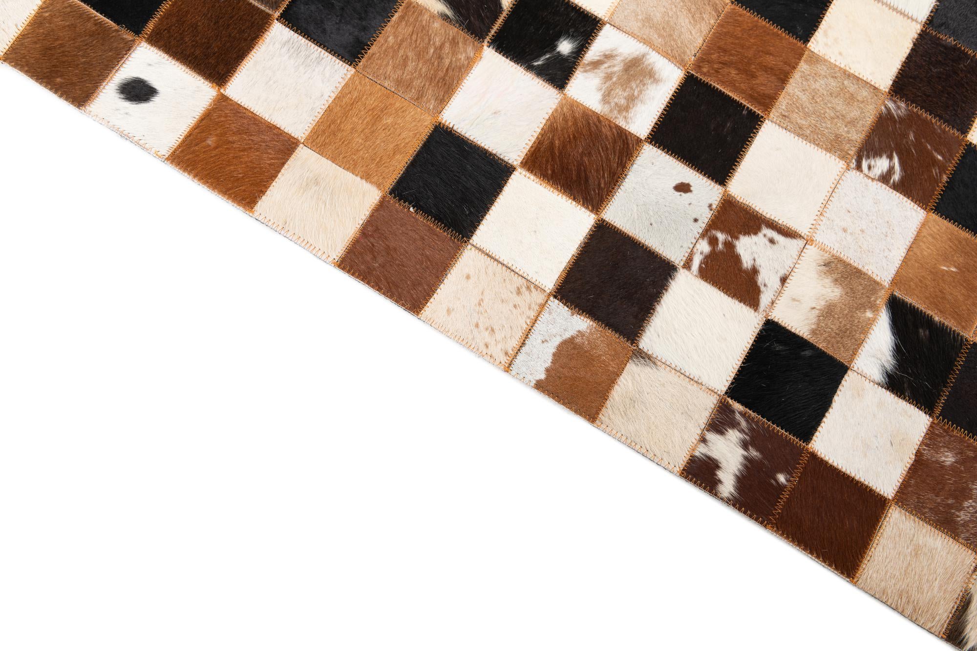 5' x 8' 1 Cowhide Leather Rug