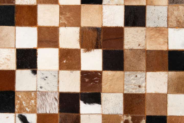 5' x 8' 1 Cowhide Leather Rug
