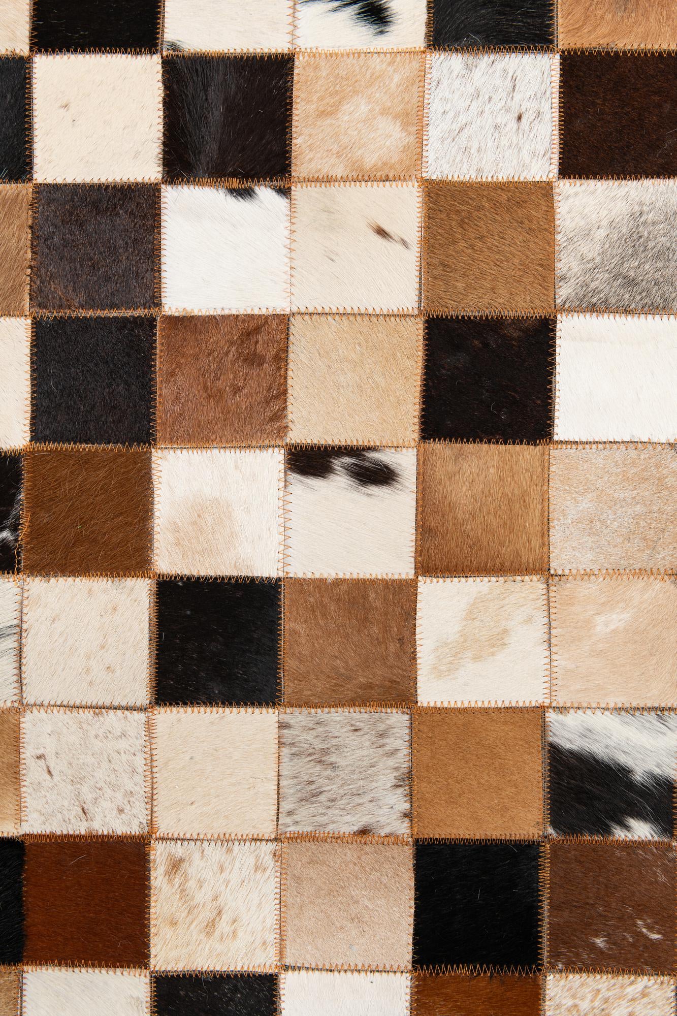 5' x 8' 1 Cowhide Leather Rug