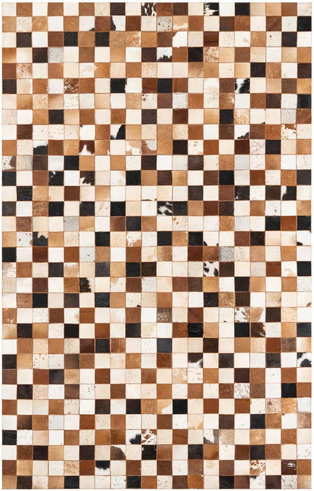 5' x 8' Cowhide Leather Rug