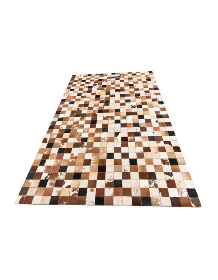 5' 1 x 8' Cowhide Leather Rug