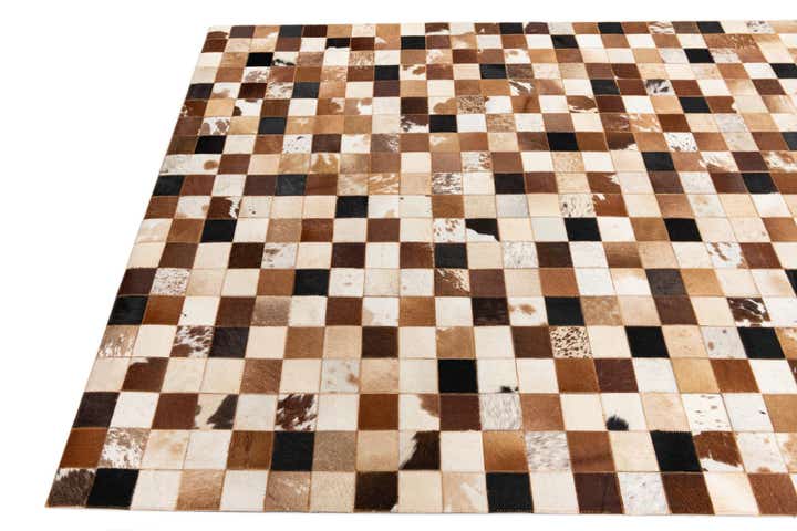 5' 1 x 8' Cowhide Leather Rug