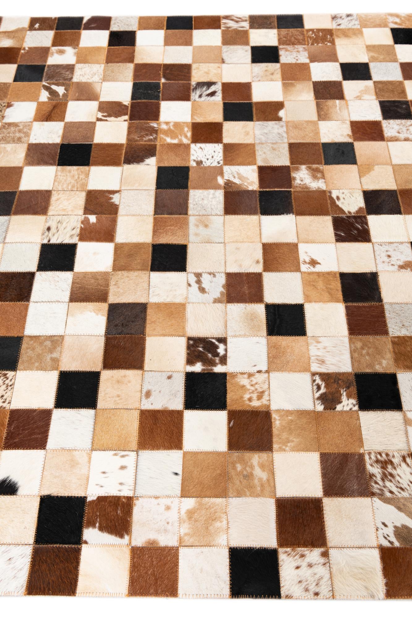 5' 1 x 8' Cowhide Leather Rug