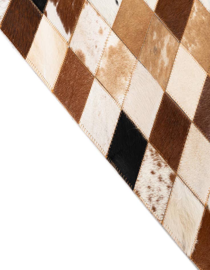 Detail image of 5' 1 x 8' Cowhide Leather Rug