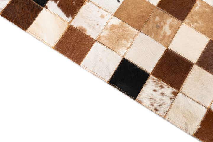 5' 1 x 8' Cowhide Leather Rug