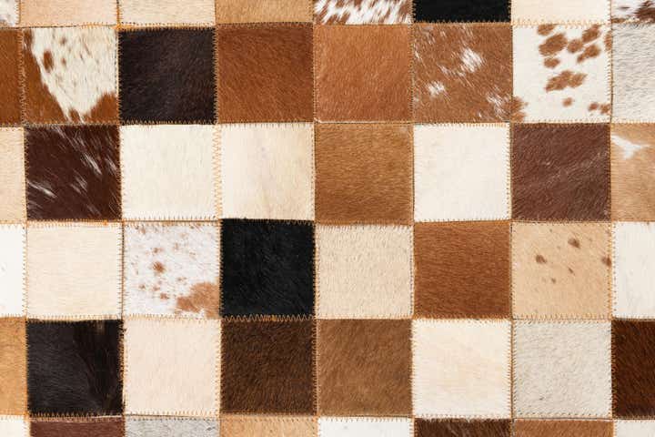 5' 1 x 8' Cowhide Leather Rug