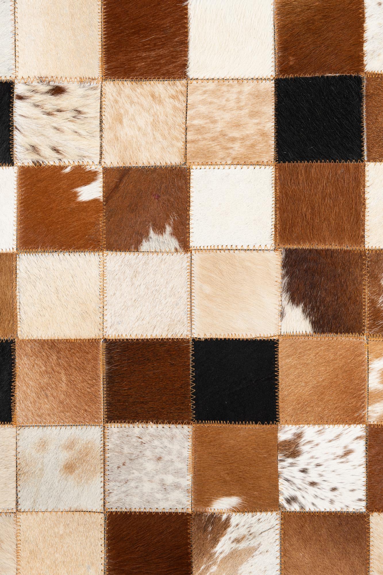 5' 1 x 8' Cowhide Leather Rug