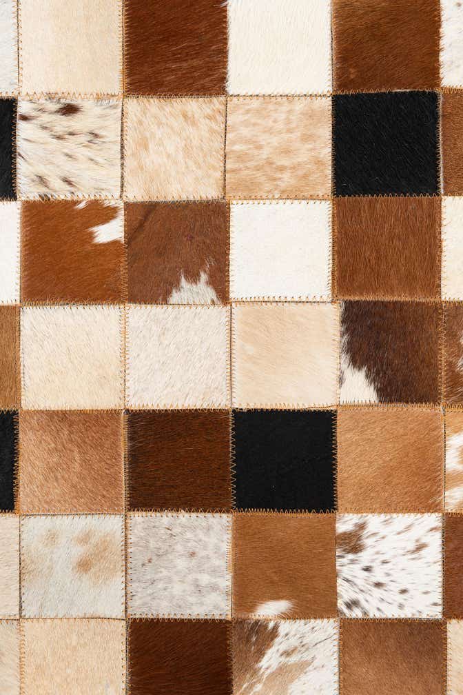 5' 1 x 8' Cowhide Leather Rug