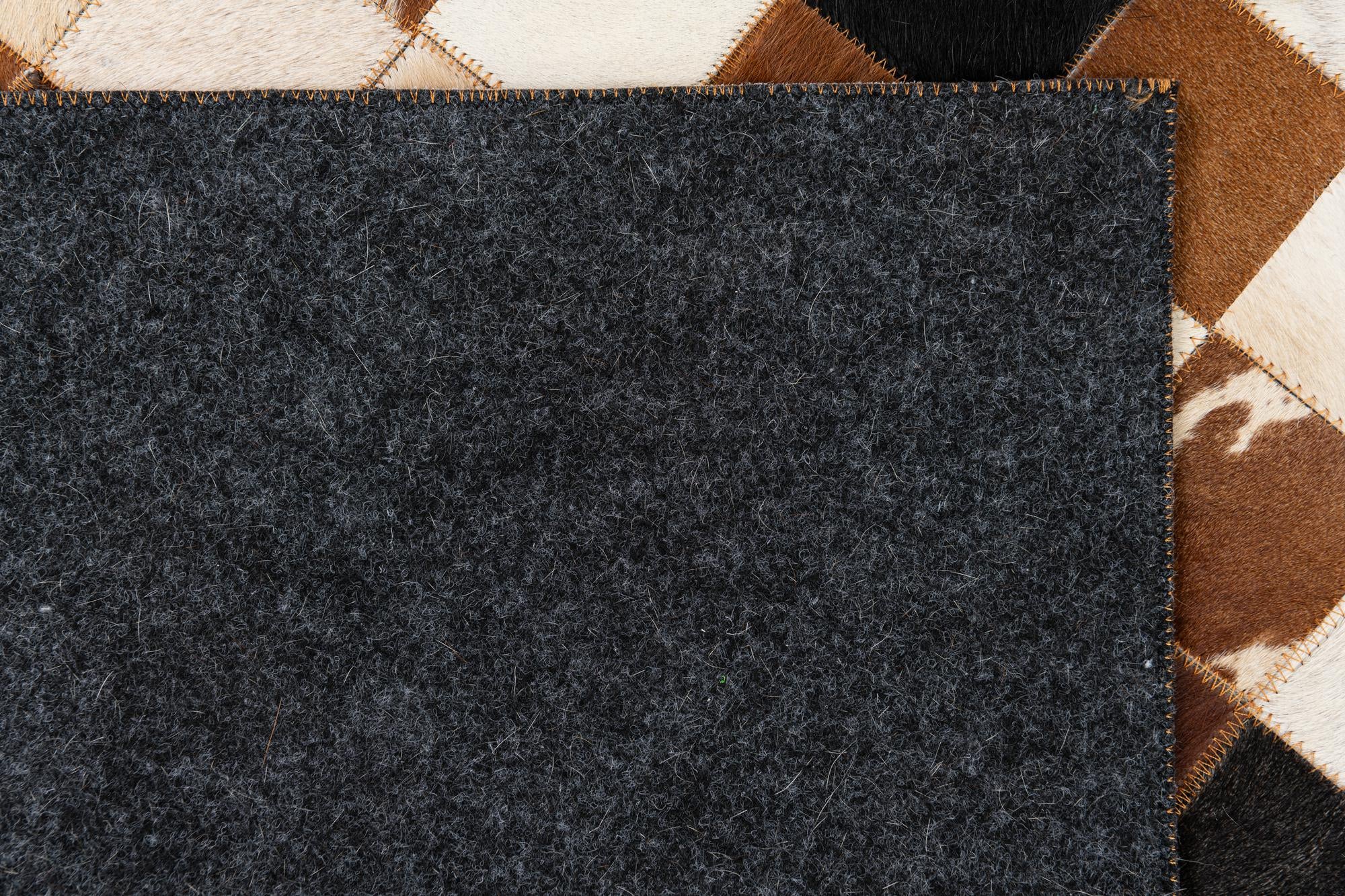 5' 1 x 8' Cowhide Leather Rug