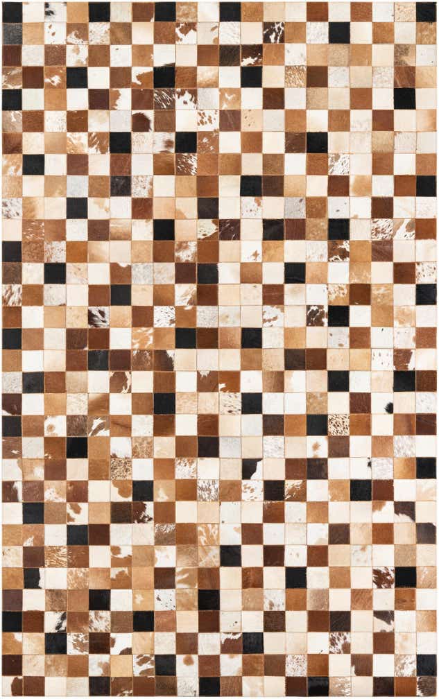 5' 1 x 8' Cowhide Leather Rug