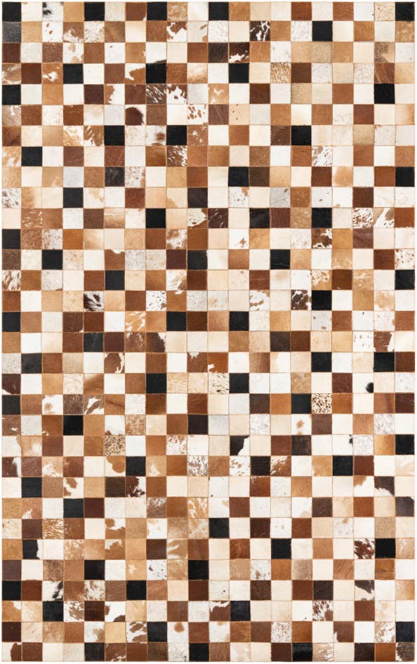 Detail image of 5' 1 x 8' Cowhide Leather Rug