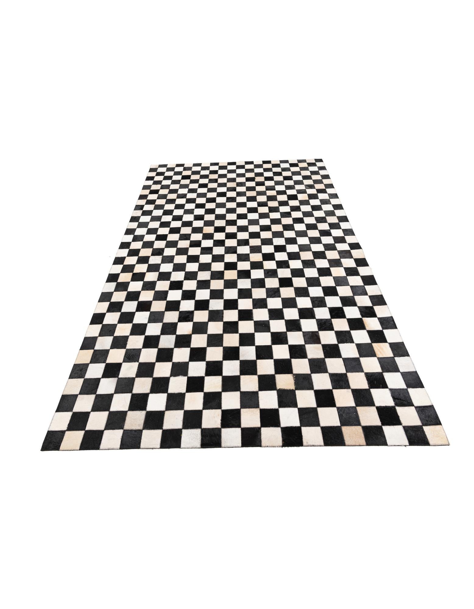 5' x 8' Cowhide Leather Rug