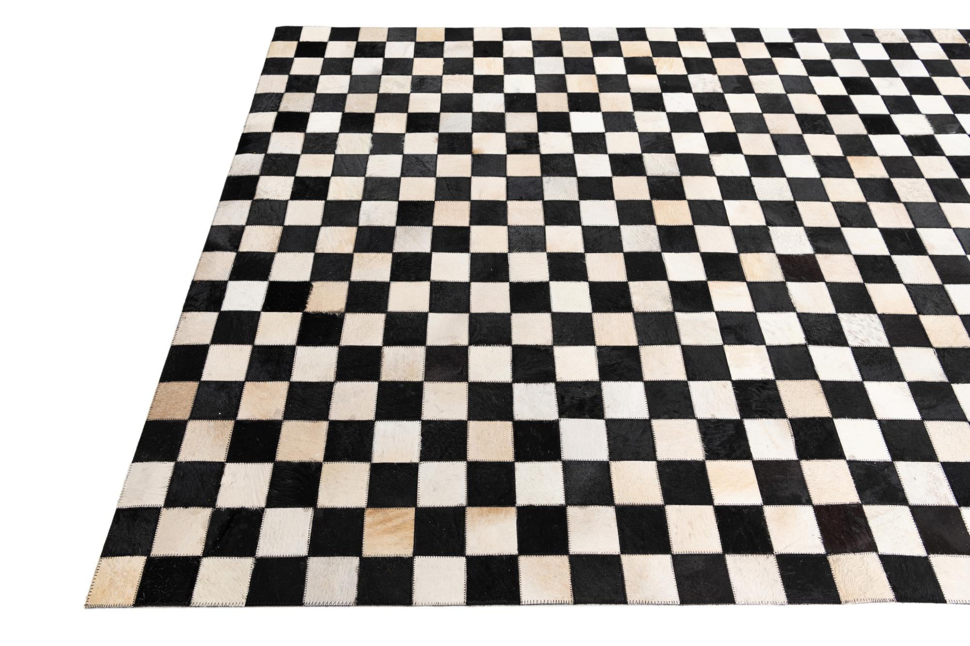 5' x 8' Cowhide Leather Rug