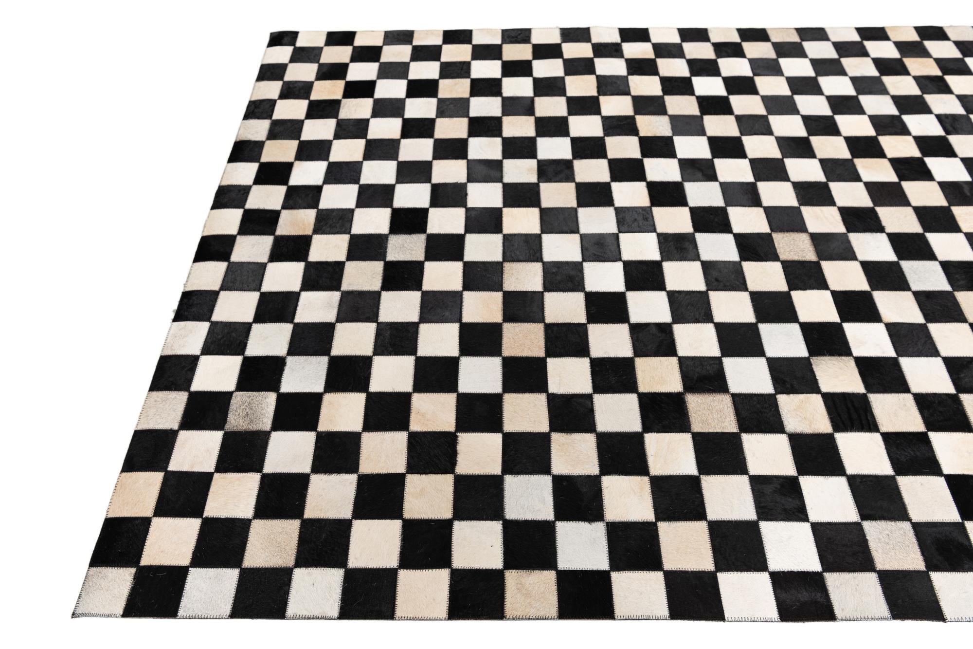 5' x 8' Cowhide Leather Rug