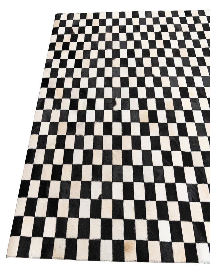 Detail image of 5' 1 x 8' Cowhide Leather Rug