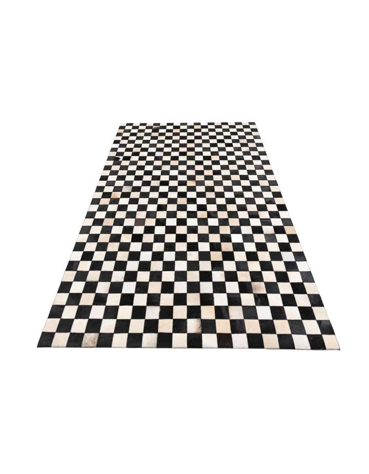 5' 1 x 8' Cowhide Leather Rug