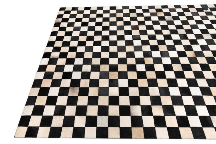 Detail image of 5' 1 x 8' Cowhide Leather Rug