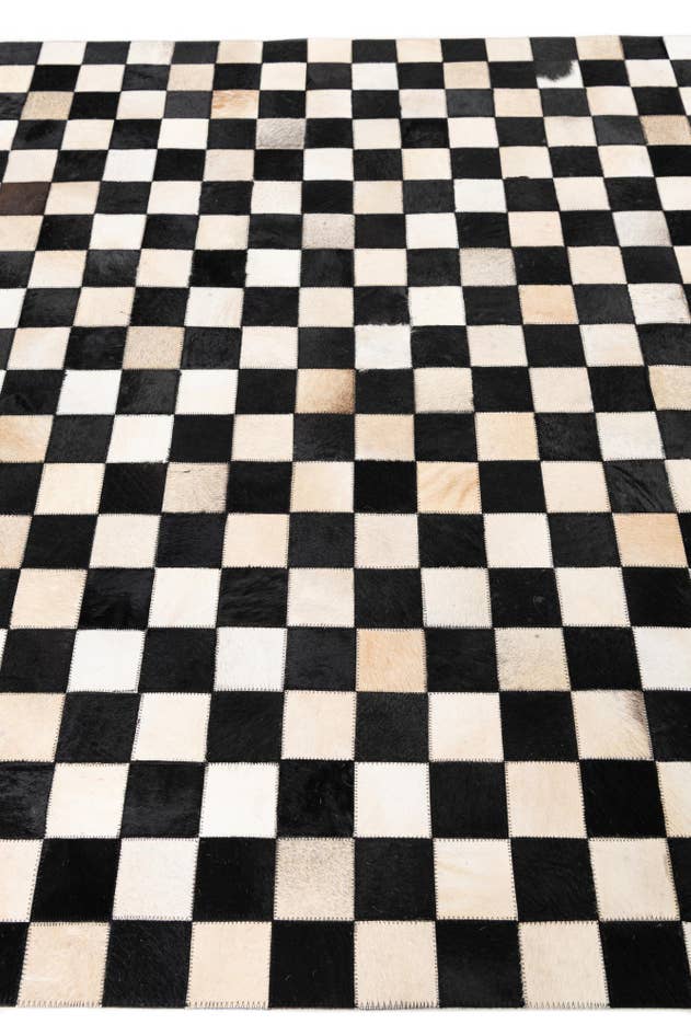 Detail image of 5' 1 x 8' Cowhide Leather Rug