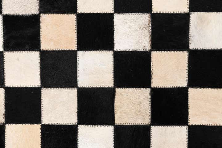 5' 1 x 8' Cowhide Leather Rug