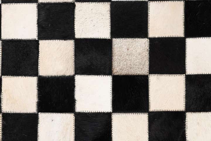 5' 1 x 8' Cowhide Leather Rug
