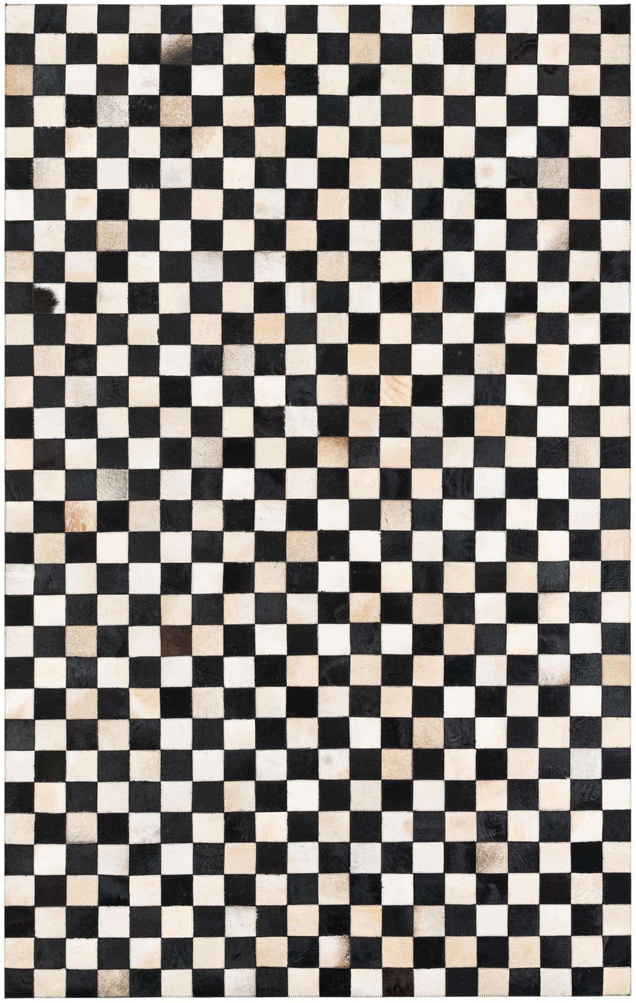 5' 1 x 8' Cowhide Leather Rug