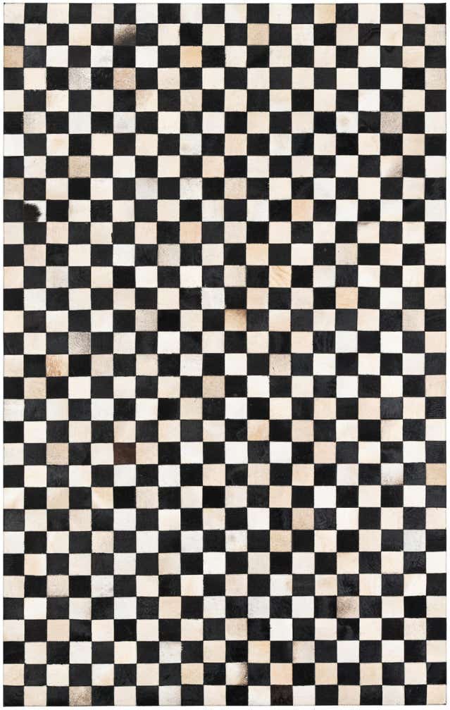 5' 1 x 8' Cowhide Leather Rug