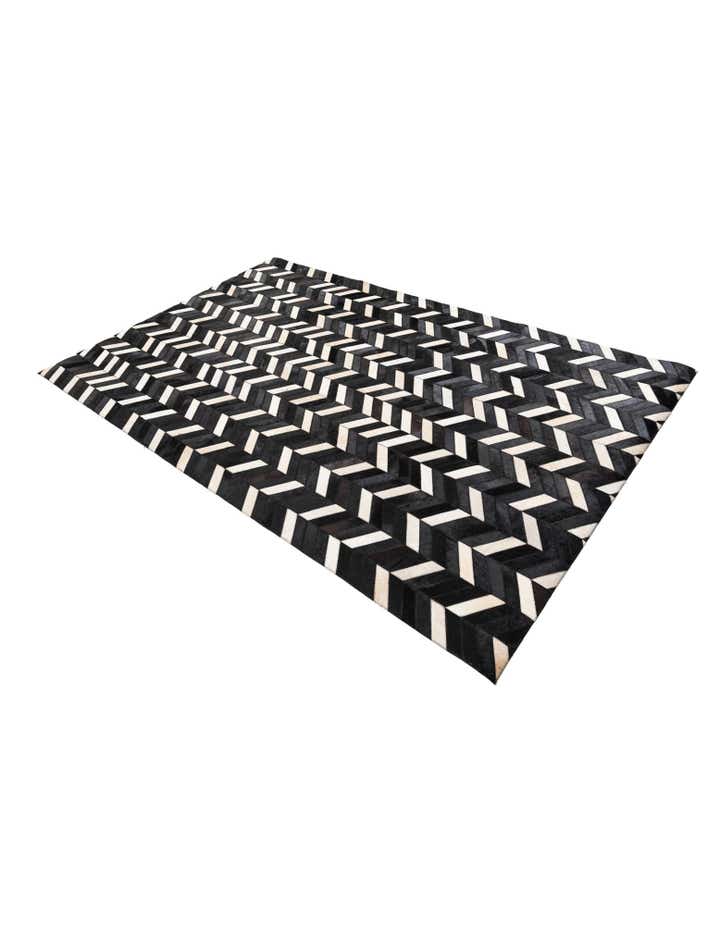 5' 1 x 8' 1 Cowhide Leather Rug