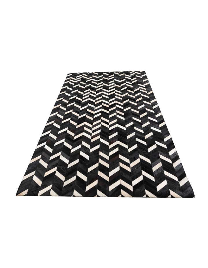 5' 1 x 8' 1 Cowhide Leather Rug