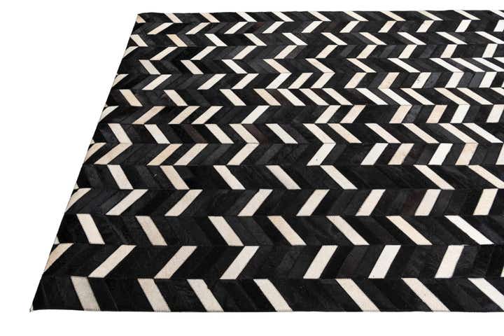 5' 1 x 8' 1 Cowhide Leather Rug