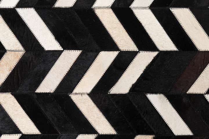 5' 1 x 8' 1 Cowhide Leather Rug