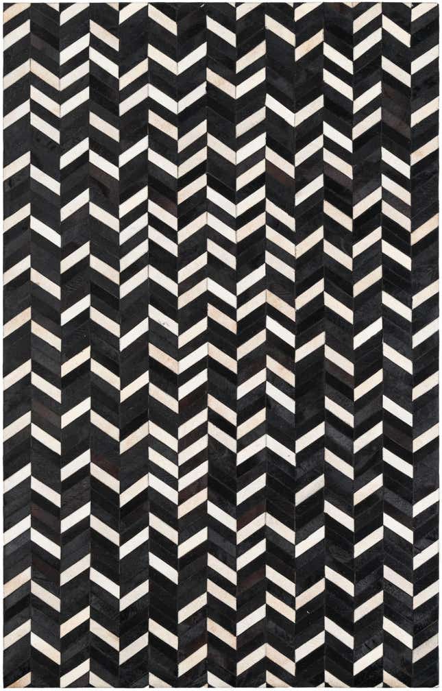 5' 1 x 8' 1 Cowhide Leather Rug